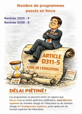 Nouveaux programmes 2026 : encore un passage en force !