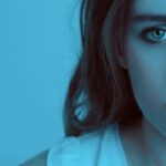 blue girl sad face head sadness 1382940